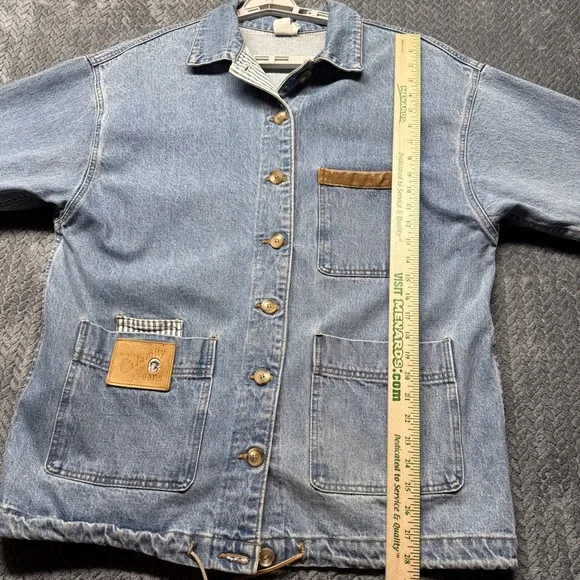 VTG Denim Chore Coat XL Heavy Duty Work Jacket Bucky Calamity Jeans USA Deadwood - Picture 12 of 13